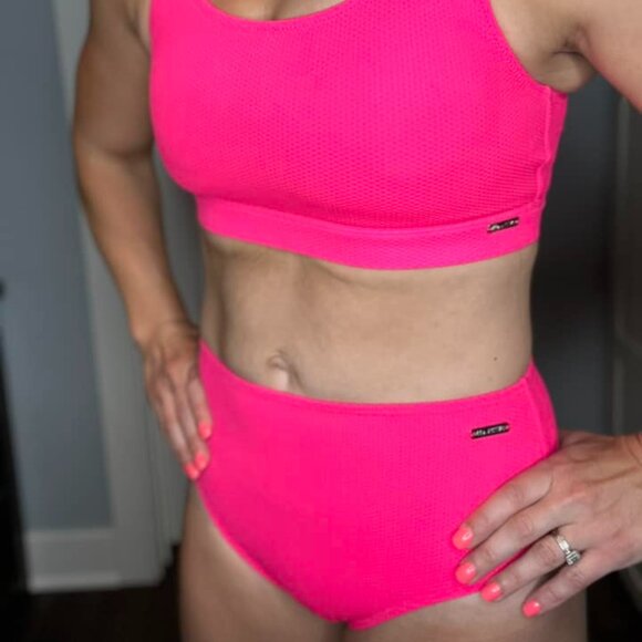 Zyia Fuchsia Maren Hi-waisted Bikini Bottom - Picture 4 of 4